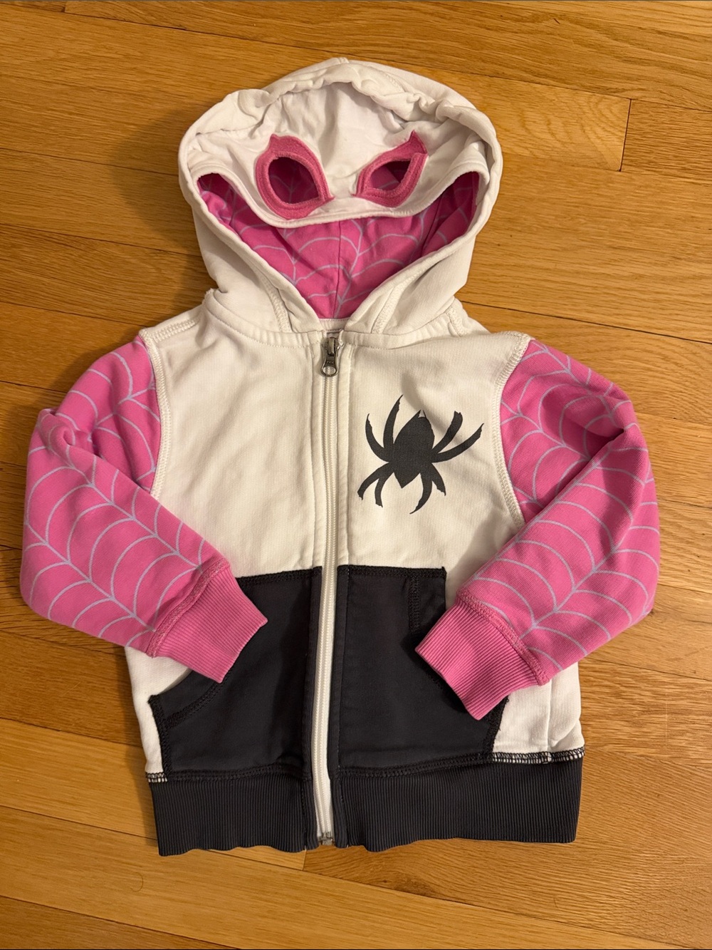 Hanna Andersson Pink White Black Ghost Spider Hoodie